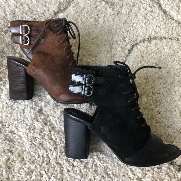 Born Shoes - Børn Sample Peep-toe booties. Package of 2! NWOT